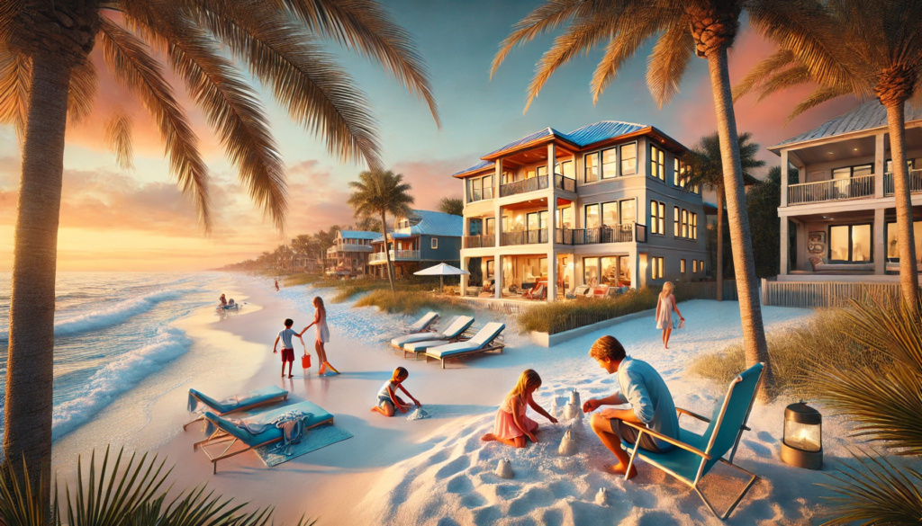 DALL·E 2024-12-09 14.49.33 - A serene beachfront scene in Panama City ...